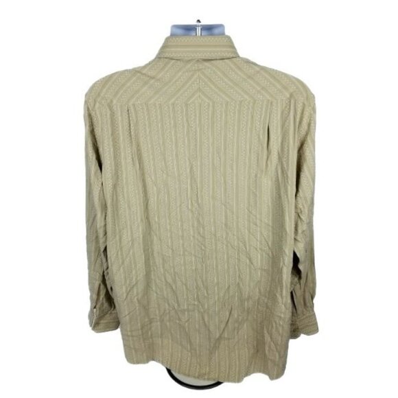 Claiborne Button Front Shirt Mens Size Large Yellow Striped Long Sleeve Business - Picture 3 of 6